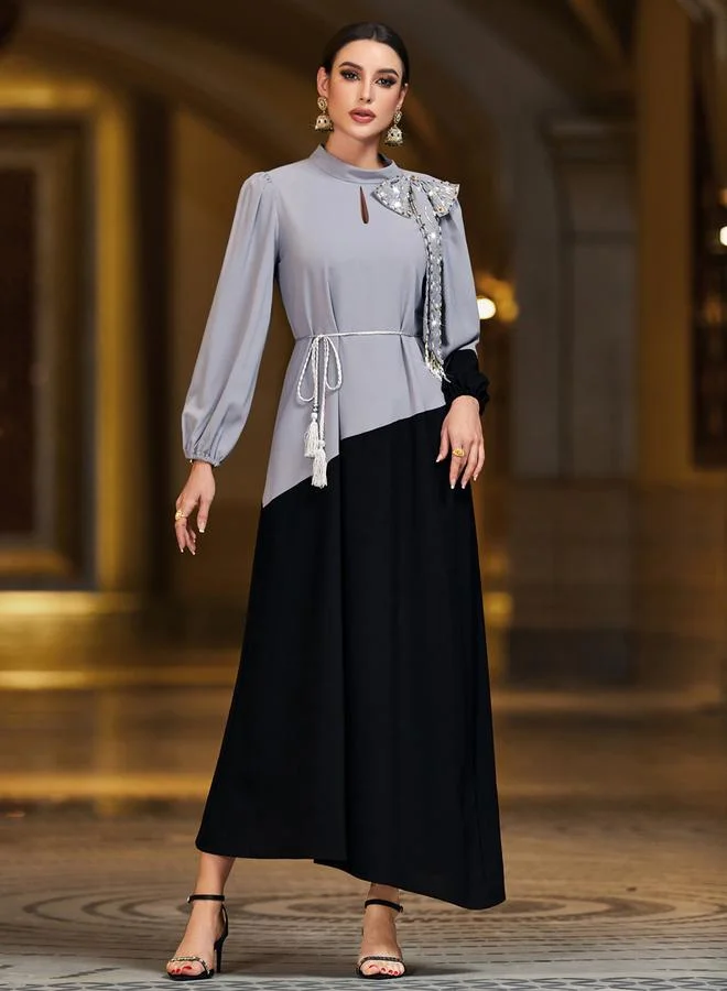 Take Two Women Color Block Embellished Detail Maxi Dress